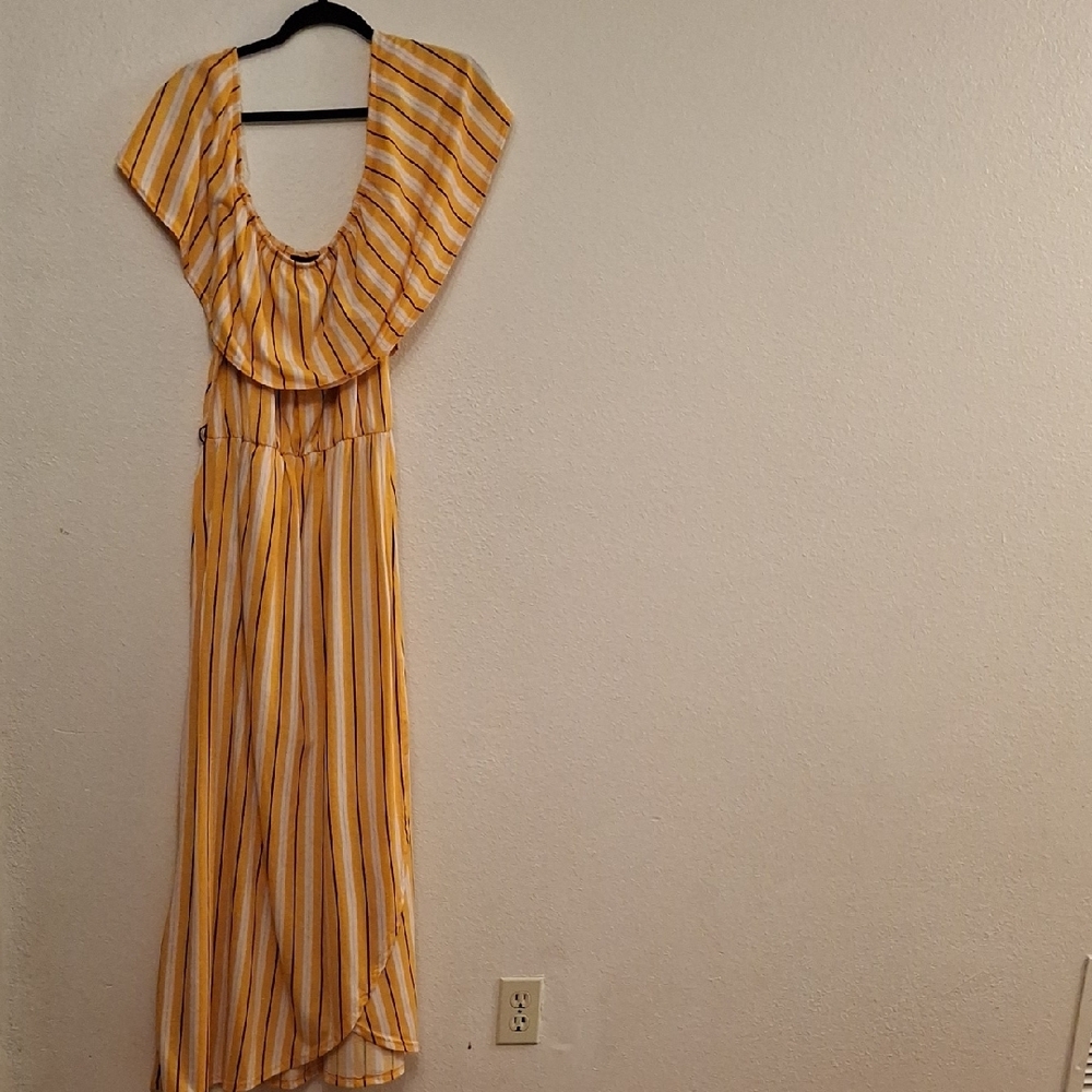 Striped Yellow Maxi Dress